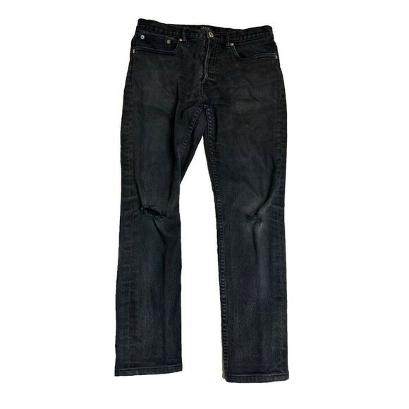 A.P.C. Petit Standard Jean Droit Etroit Black Distressed Women's size 30 - Picture 1 of 8